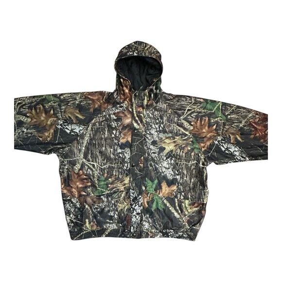 Mossy Oak Field Staff WF101 XXL Camo Hooded Bomber Jacket Poly Fleece - Picture 3 of 12